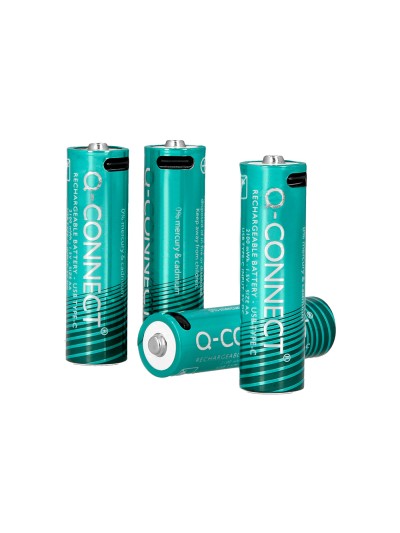 Pila q-connect aa recargable por usb-c blister de 4 unidades