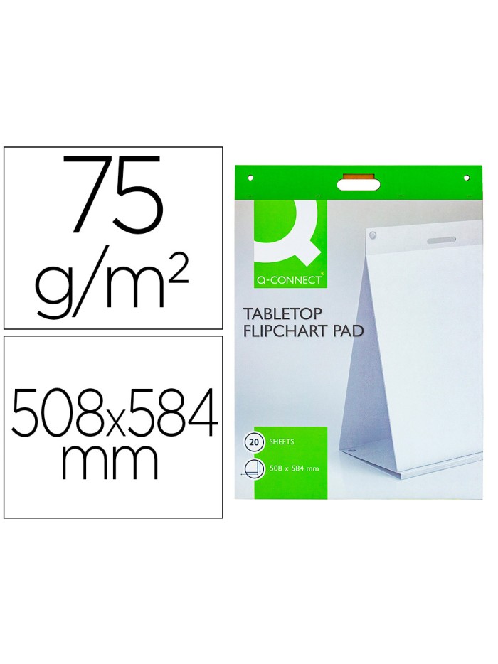 Bloc congreso q-connect liso autoadhesivo sobremesa 508x584 mm 20 hojas papel blanco de 75g/m2 fsc Bloc congreso q-connect liso autoadhesivo sobremesa 508x584 mm 20 hojas papel blanco de 75g/m2 fsc