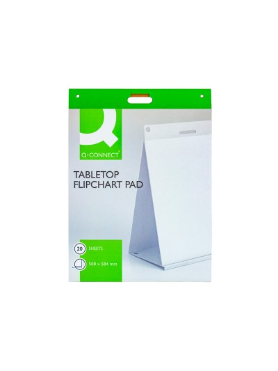 Bloc congreso q-connect liso autoadhesivo sobremesa 508x584 mm 20 hojas papel blanco de 75g/m2 fsc