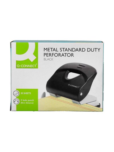 Taladrador q-connect kf14220 negro abertura 2,7 mm capacidad 30 hojas