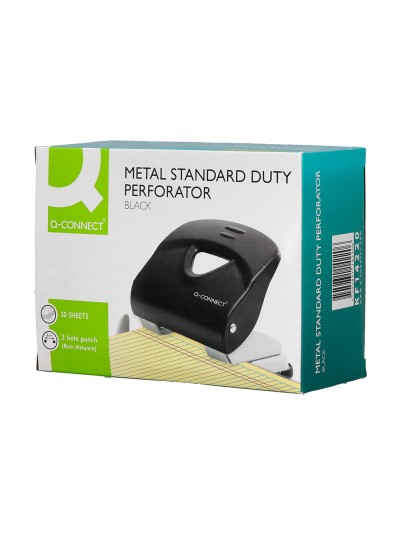 Taladrador q-connect kf14220 negro abertura 2,7 mm capacidad 30 hojas
