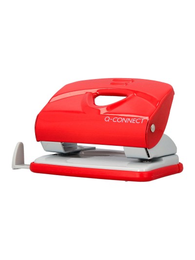Taladrador q-connect kf14219 rojo abertura 2 mm capacidad 20 hojas