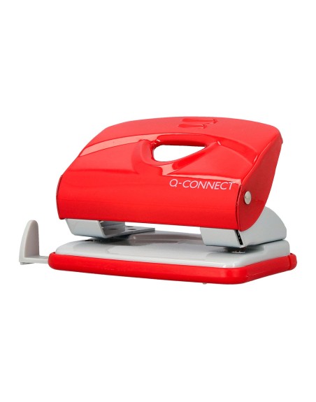 Taladrador q-connect kf14219 rojo abertura 2 mm capacidad 20 hojas