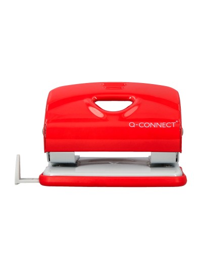 Taladrador q-connect kf14219 rojo abertura 2 mm capacidad 20 hojas