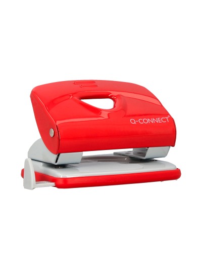 Taladrador q-connect kf14219 rojo abertura 2 mm capacidad 20 hojas