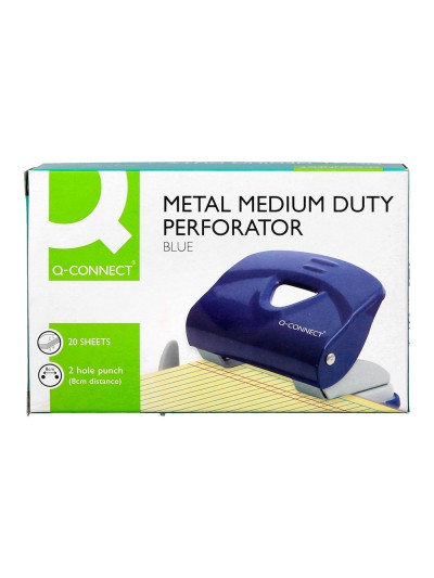 Taladrador q-connect kf14218 azul abertura 2 mm capacidad 20 hojas