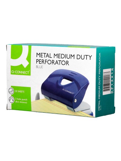 Taladrador q-connect kf14218 azul abertura 2 mm capacidad 20 hojas