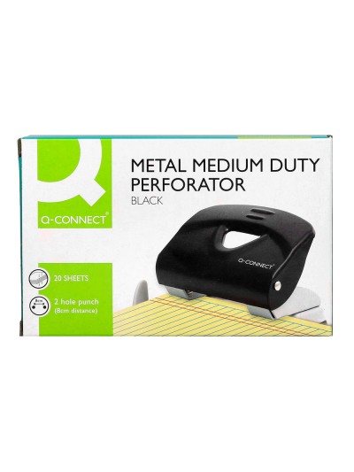 Taladrador q-connect kf14217 negro abertura 2 mm capacidad 20 hojas