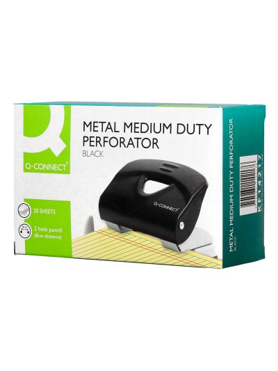 Taladrador q-connect kf14217 negro abertura 2 mm capacidad 20 hojas