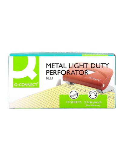 Taladrador q-connect kf14216 rojo abertura 1 mm capacidad 10 hojas
