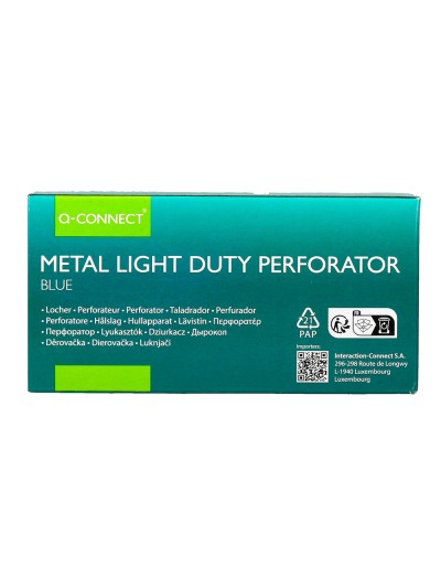 Taladrador q-connect kf14215 azul abertura 1 mm capacidad 10 hojas