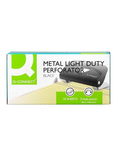 Taladrador q-connect kf14214 negro abertura 1 mm capacidad 10 hojas