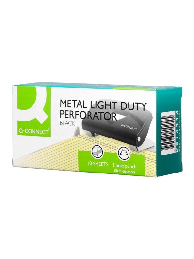 Taladrador q-connect kf14214 negro abertura 1 mm capacidad 10 hojas
