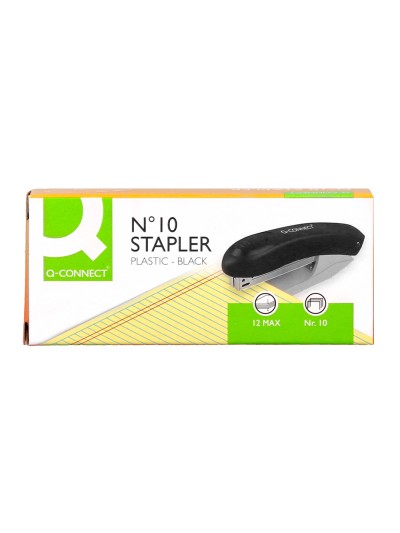 Grapadora q-connect kf14212 plastico capacidad 10 hojas usa grapas numero 10