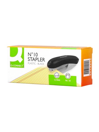 Grapadora q-connect kf14212 plastico capacidad 10 hojas usa grapas numero 10