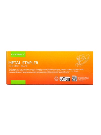 Grapadora q-connect kf14211 metalica negra capacidad 20 hojas