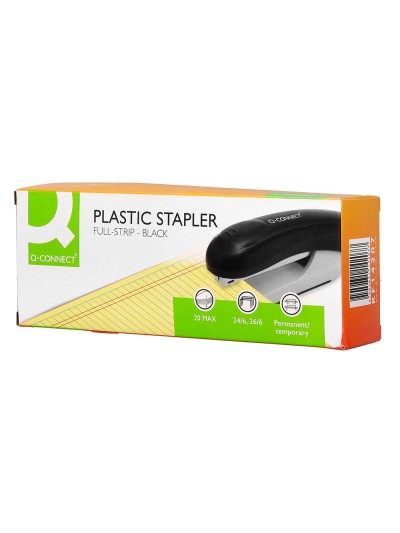 Grapadora q-connect kf14207 plastico abs negra capacidad 20 hojas