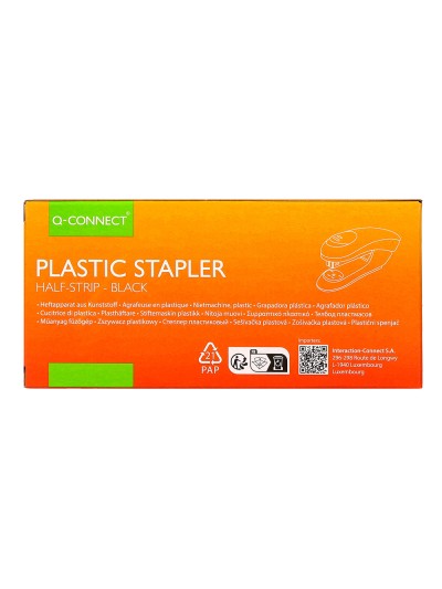 Grapadora q-connect kf14204 plastico abs negra capacidad 20 hojas