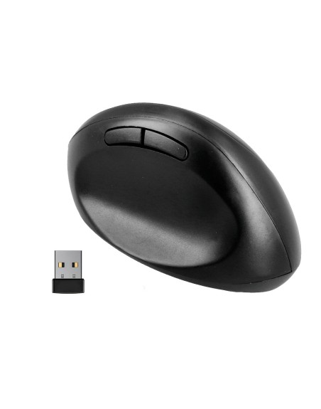 Raton q-connect optico inalambrico ergonomico vertical dpi 800/1200/1600 pila aa negro