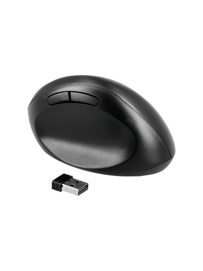 Raton q-connect optico inalambrico ergonomico vertical dpi 800/1200/1600 pila aa negro