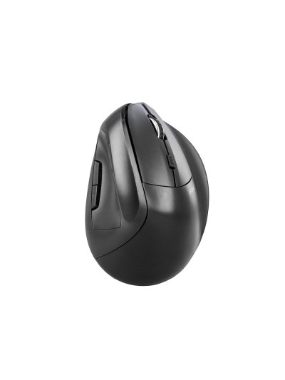 Raton q-connect optico inalambrico ergonomico vertical dpi 800/1200/1600 bateria recargable negro