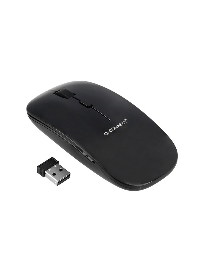 Raton q-connect optico inalambrico silencioso dpi 800/1200/1600 pilas aaa negro Raton q-connect optico inalambrico silencioso dpi 800/1200/1600 pilas aaa negro