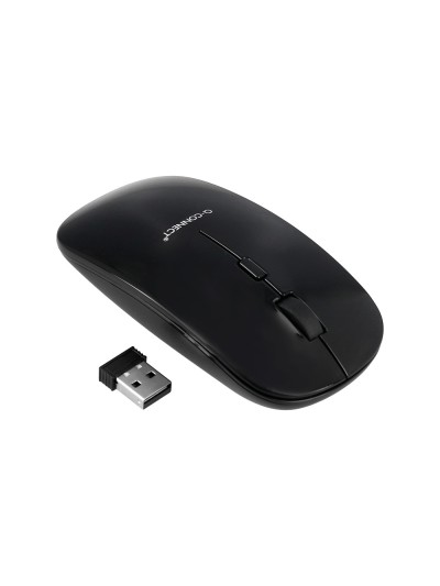 Raton q-connect optico inalambrico silencioso dpi 800/1200/1600 pilas aaa negro