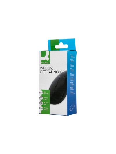 Raton q-connect optico inalambrico silencioso dpi 800/1200/1600 pilas aaa negro