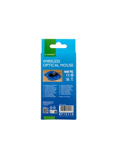 Raton q-connect optico inalambrico silencioso dpi 800/1200/1600 pilas aaa negro