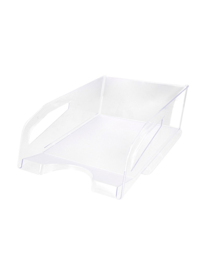 Bandeja sobremesa plastico q-connect gran capacidad con asa transparente 386x270x115mm Bandeja sobremesa plastico q-connect gran capacidad con asa transparente 386x270x115mm