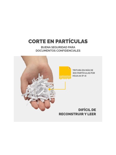 Destructora de documentos fellowes lx65 capacidad 10h seguridad p4 destruye grapas clips y tarjetas