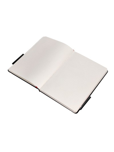Cuaderno con gomilla antartik notes tapa dura a5 hojas puntos negro y rojo 100 hojas 80 gr fsc