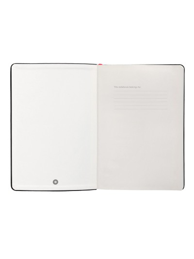 Cuaderno con gomilla antartik notes tapa dura a5 hojas lisas negro y rojo 100 hojas 80 gr fsc