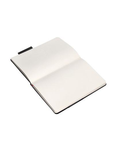 Cuaderno con gomilla antartik notes tapa dura a5 hojas lisas negro y rojo 100 hojas 80 gr fsc
