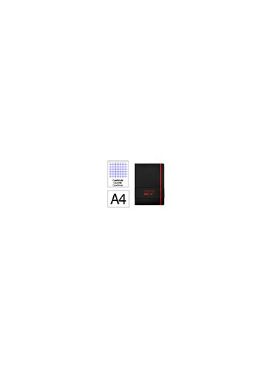 Cuaderno con gomilla antartik notes tapa dura a4 hojas cuadricula negro y rojo 100 hojas 80 gr fsc