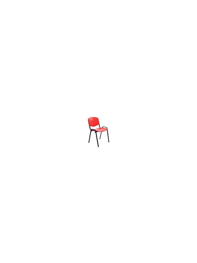 Silla rocada confidente estructura metalica respaldo y asiento en polimero color rojo