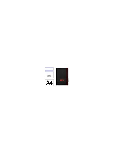 Cuaderno con gomilla antartik notes tapa dura a4 hojas rayas negro y rojo 100 hojas 80 gr fsc