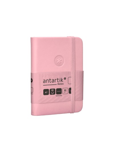 Cuaderno con gomilla antartik notes tapa dura a7 hojas lisas rosa pastel 80 hojas 80 gr fsc
