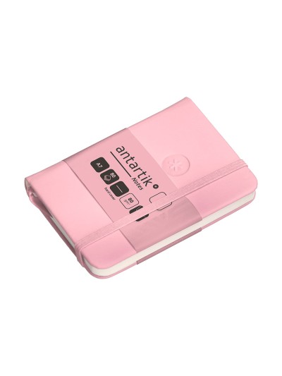 Cuaderno con gomilla antartik notes tapa dura a7 hojas lisas rosa pastel 80 hojas 80 gr fsc