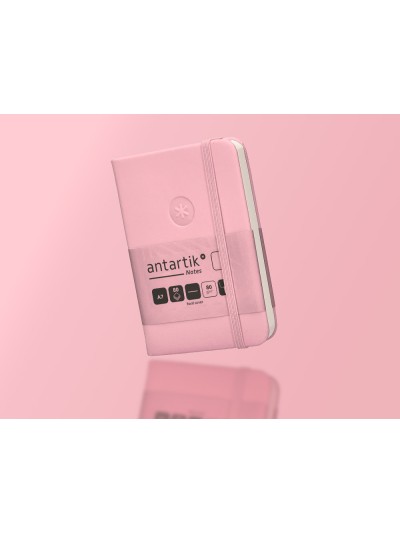 Cuaderno con gomilla antartik notes tapa dura a7 hojas lisas rosa pastel 80 hojas 80 gr fsc