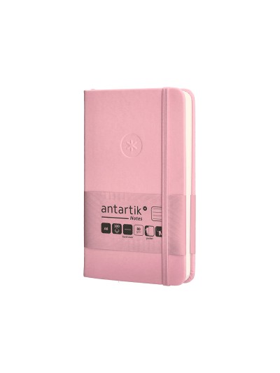 Cuaderno con gomilla antartik notes tapa dura a6 hojas rayas rosa pastel 100 hojas 80 gr fsc
