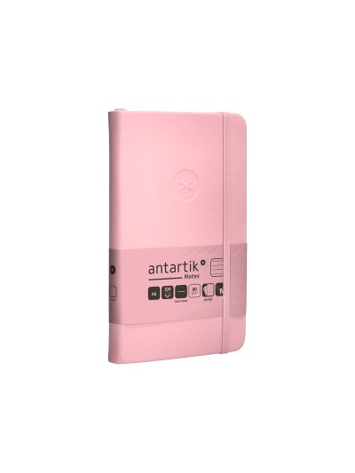 Cuaderno con gomilla antartik notes tapa dura a6 hojas rayas rosa pastel 100 hojas 80 gr fsc