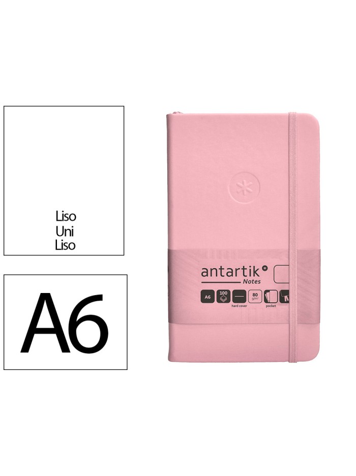 Cuaderno con gomilla antartik notes tapa dura a6 hojas lisas rosa pastel 100 hojas 80 gr fsc Cuaderno con gomilla antartik notes tapa dura a6 hojas lisas rosa pastel 100 hojas 80 gr fsc