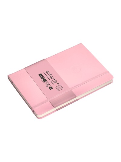Cuaderno con gomilla antartik notes tapa dura a5 hojas cuadricula rosa pastel 100 hojas 80 gr fsc