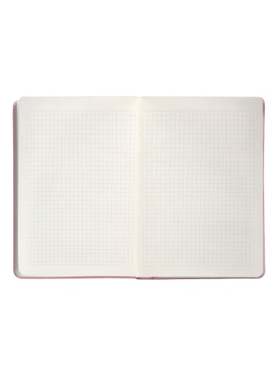 Cuaderno con gomilla antartik notes tapa dura a5 hojas cuadricula rosa pastel 100 hojas 80 gr fsc