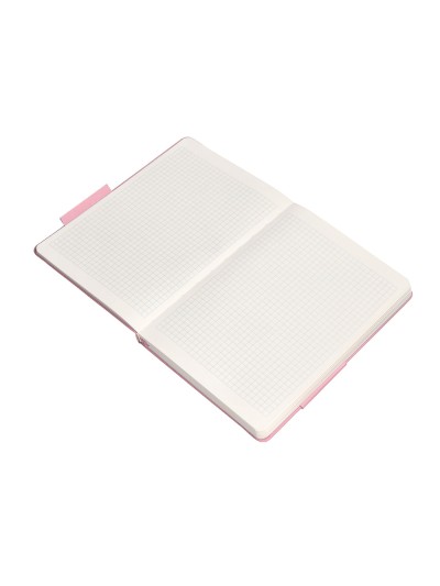 Cuaderno con gomilla antartik notes tapa dura a5 hojas cuadricula rosa pastel 100 hojas 80 gr fsc