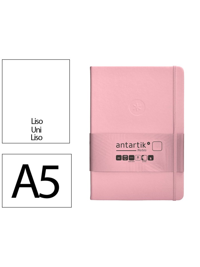 Cuaderno con gomilla antartik notes tapa dura a5 hojas lisas rosa pastel 100 hojas 80 gr fsc Cuaderno con gomilla antartik notes tapa dura a5 hojas lisas rosa pastel 100 hojas 80 gr fsc