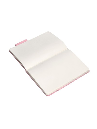Cuaderno con gomilla antartik notes tapa dura a5 hojas lisas rosa pastel 100 hojas 80 gr fsc