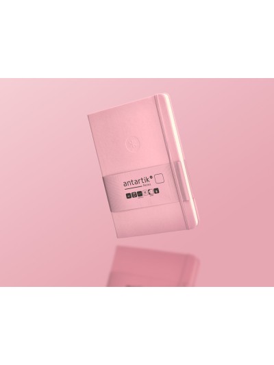Cuaderno con gomilla antartik notes tapa dura a5 hojas lisas rosa pastel 100 hojas 80 gr fsc