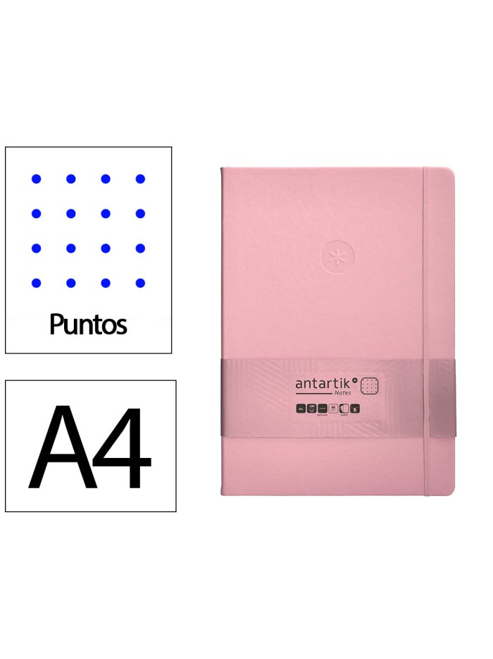 Cuaderno con gomilla antartik notes tapa dura a4 hojas puntos rosa pastel 100 hojas 80 gr fsc Cuaderno con gomilla antartik notes tapa dura a4 hojas puntos rosa pastel 100 hojas 80 gr fsc